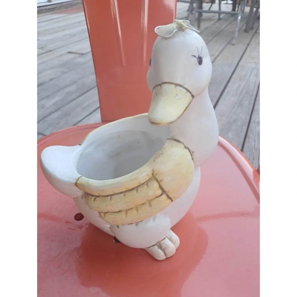 Rare Vtg Holland Mold Ceramic Duck Goose Planter 1991